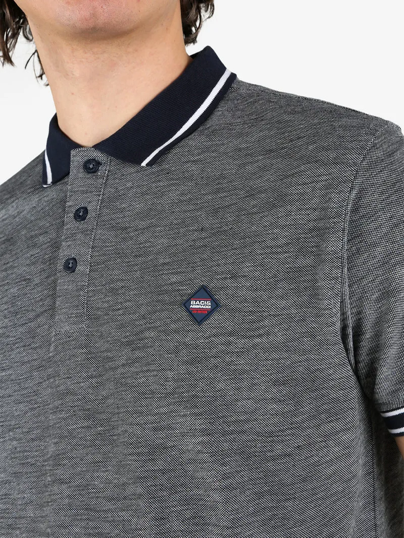 Polo da uomo a maniche corte in cotone - antracite