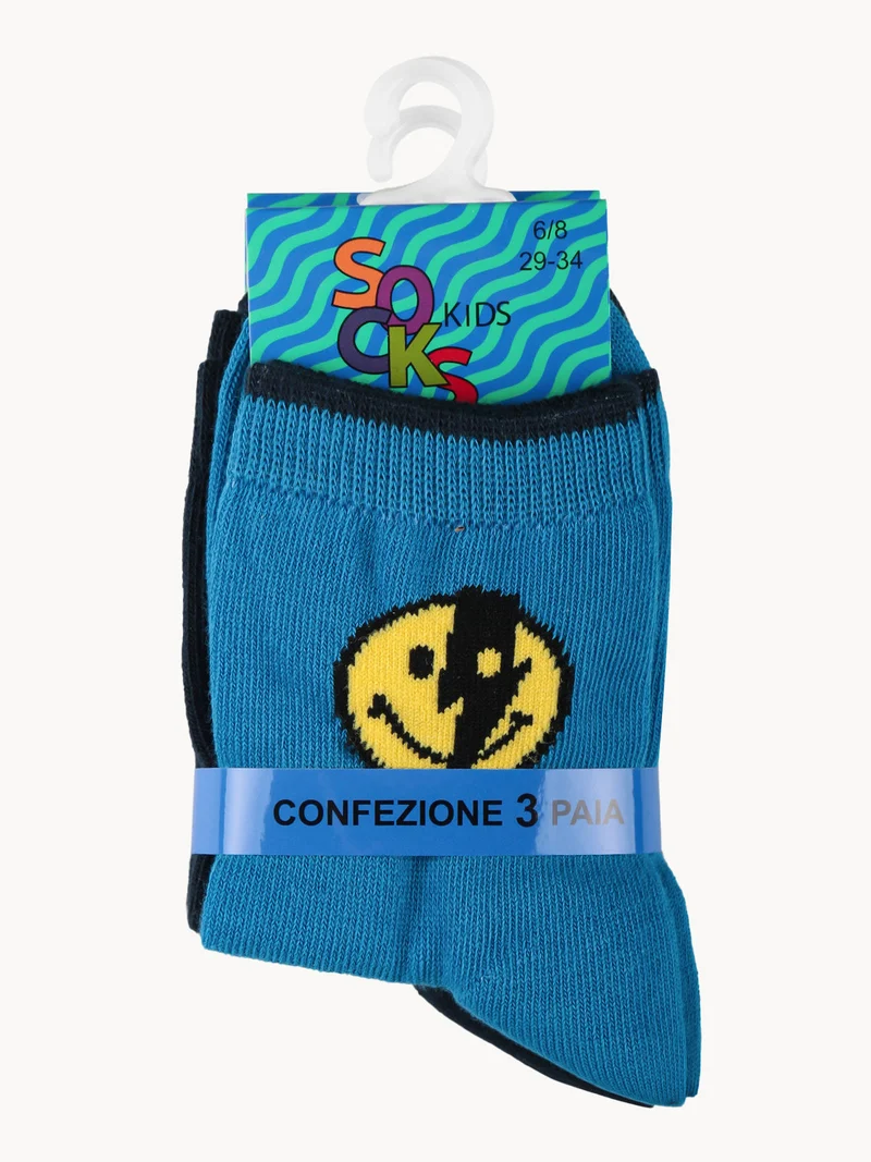 Calze corte da bambino. Confezione da 3 paia - ottanio