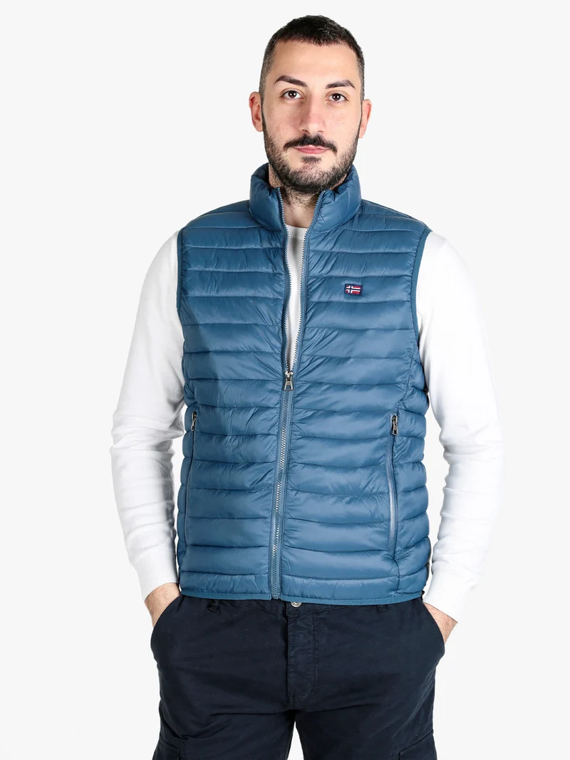 Gilet da uomo imbottito con zip - ottanio