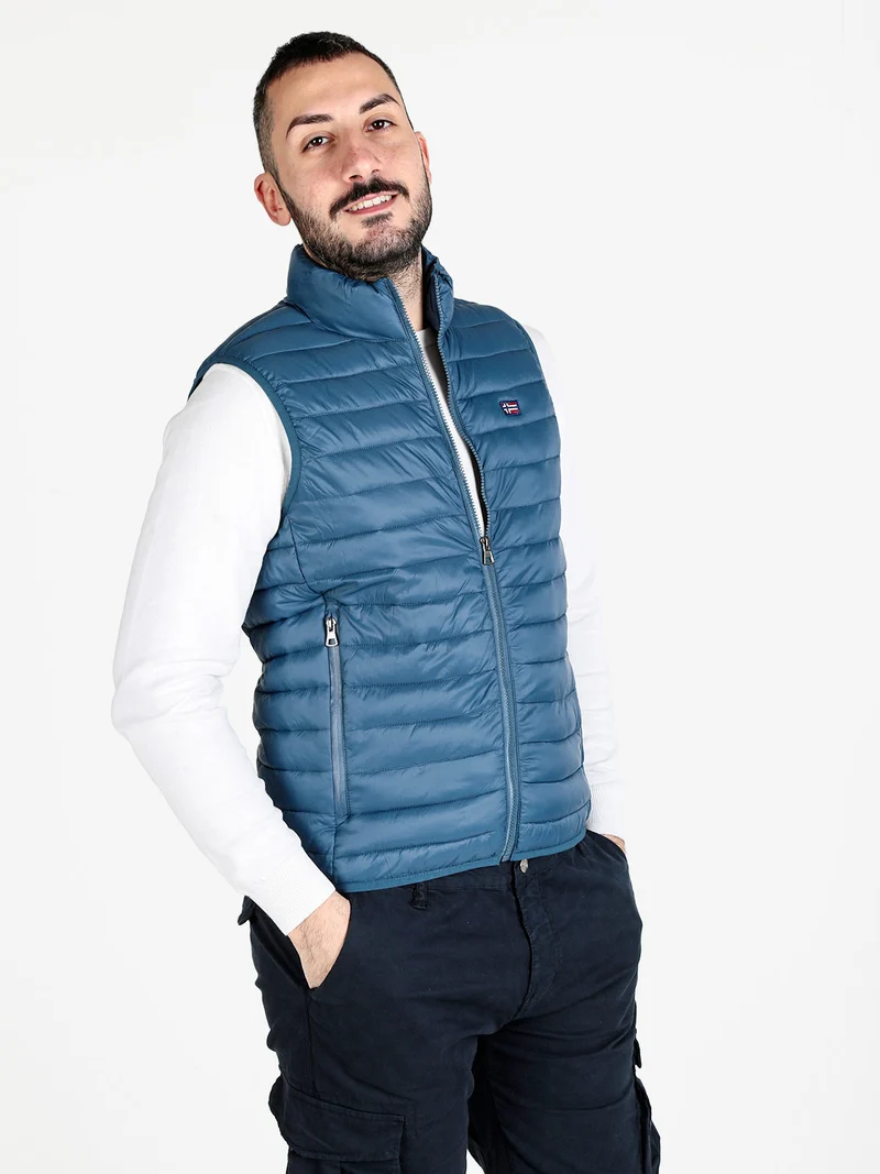 Gilet da uomo imbottito con zip - ottanio