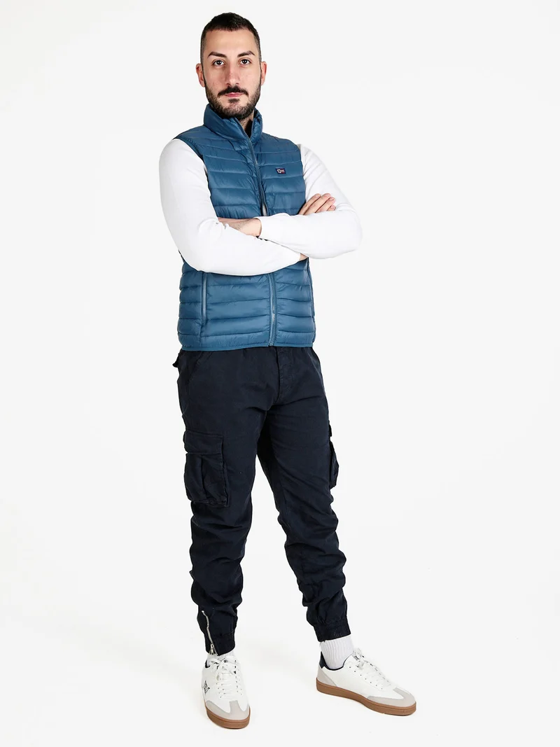 Gilet da uomo imbottito con zip - ottanio