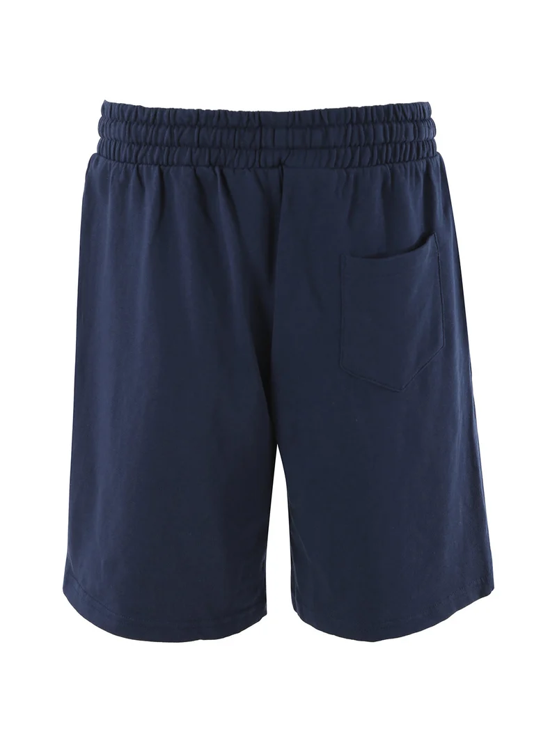 Bermuda da uomo in felpa con coulisse - blu scuro