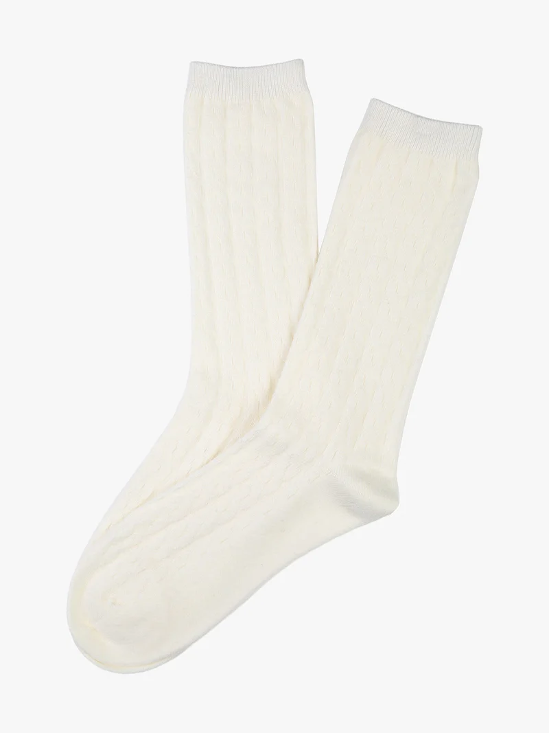 Calze midi donna misto lana - bianco