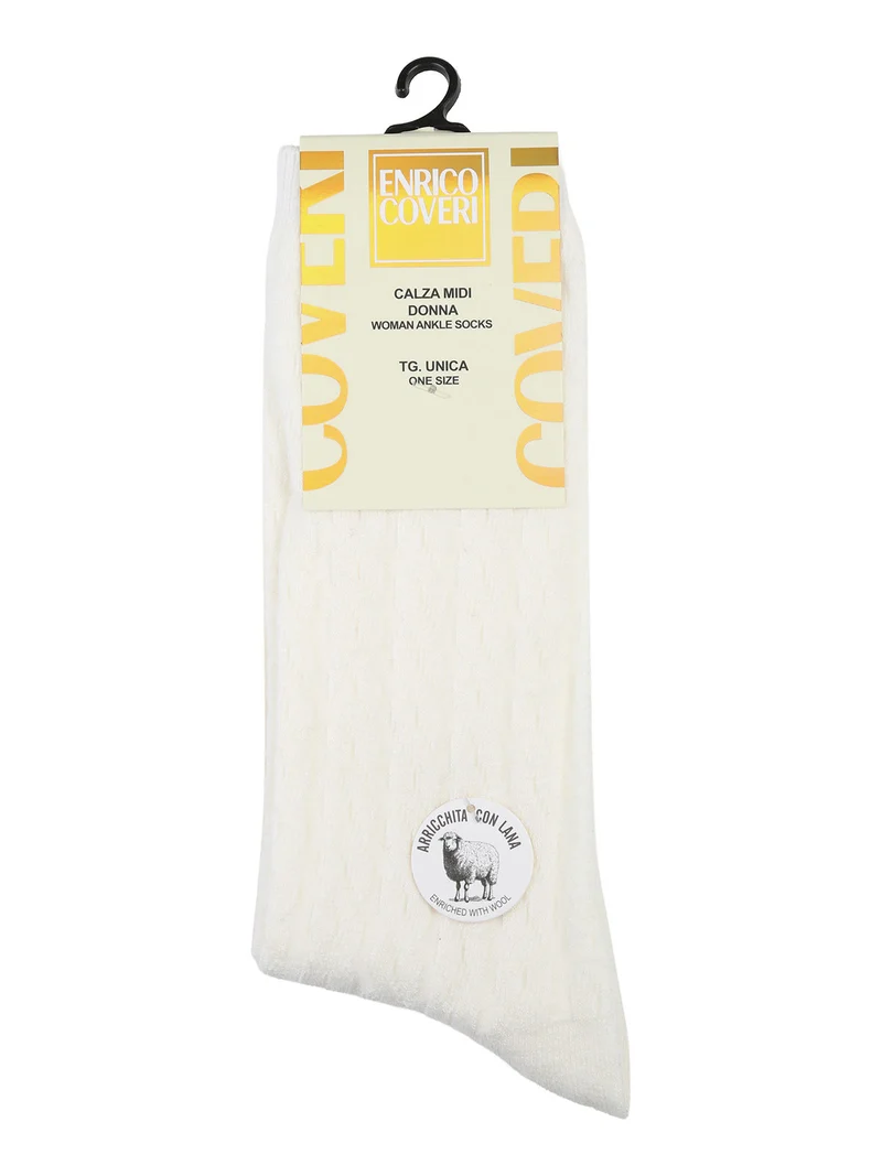 Calze midi donna misto lana - bianco