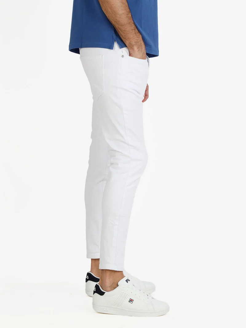 Pantaloni da uomo con catena - bianco