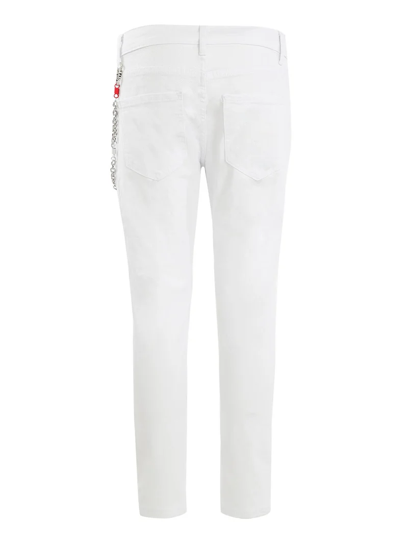 Pantaloni da uomo con catena - bianco