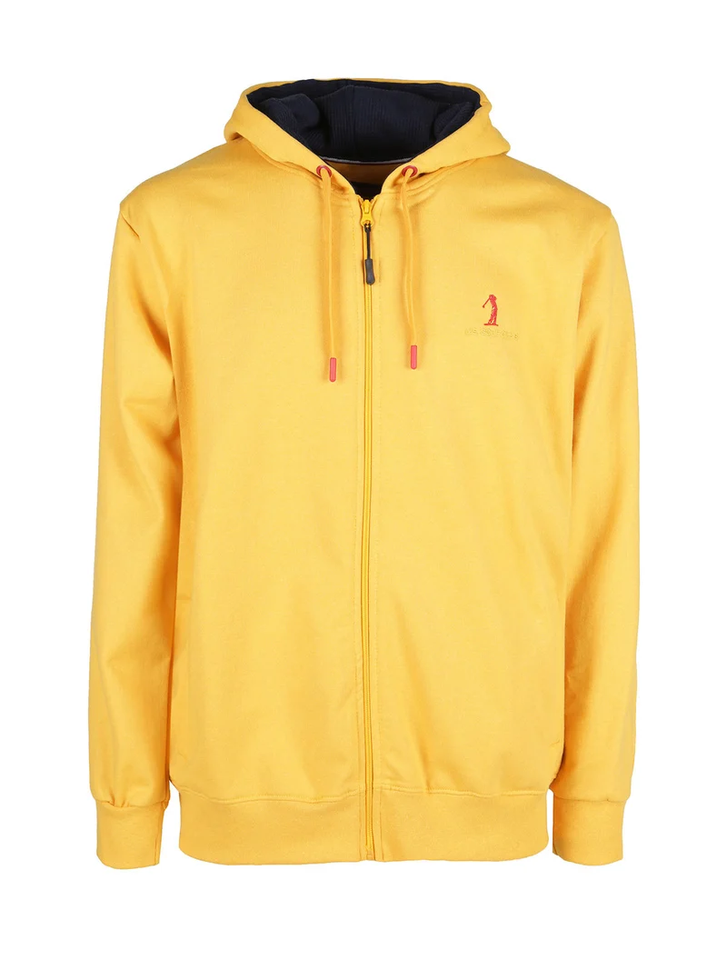 Felpa da uomo con cappuccio e zip - giallo