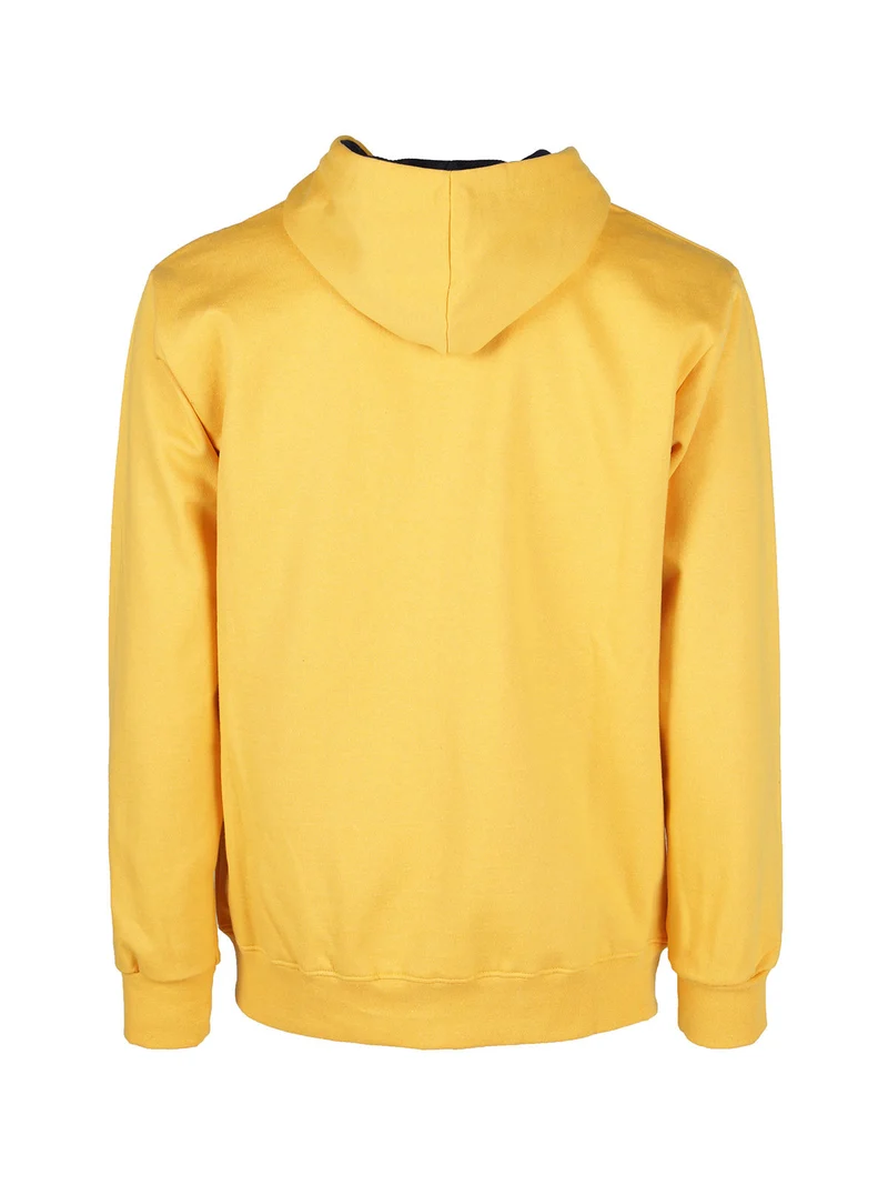 Felpa da uomo con cappuccio e zip - giallo