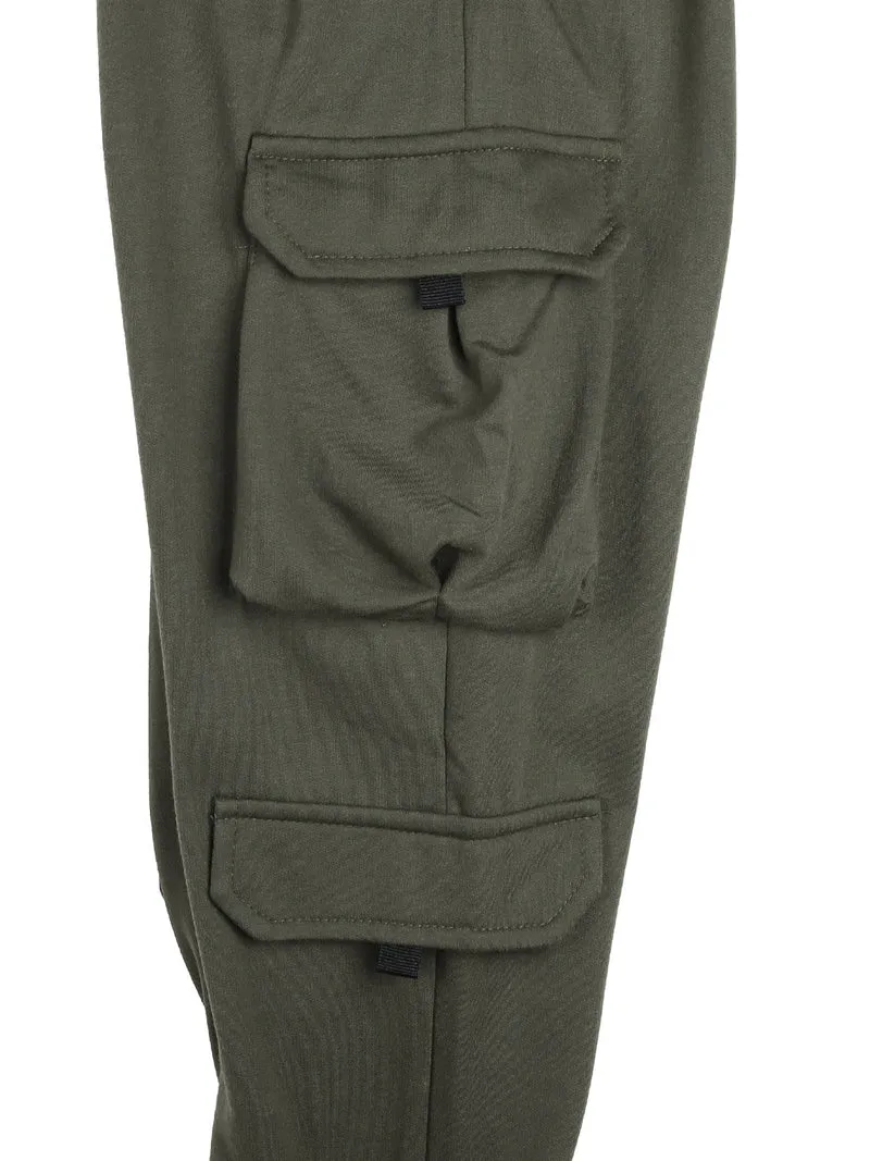 Pantaloni da ragazzo con tasconi laterali e polsini - militare