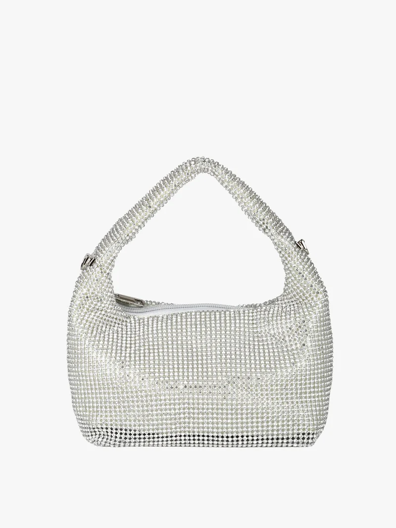 Borsa a mano con strass - argento