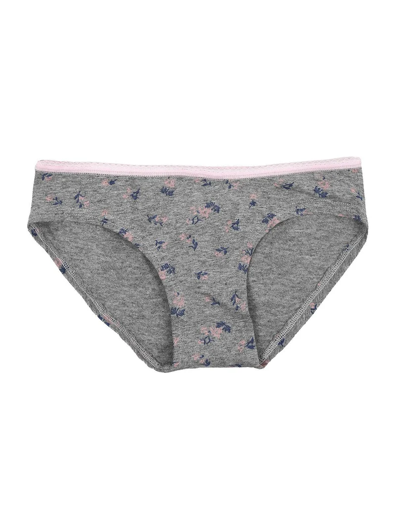 Slip bimba in cotone con fiocco - grigio