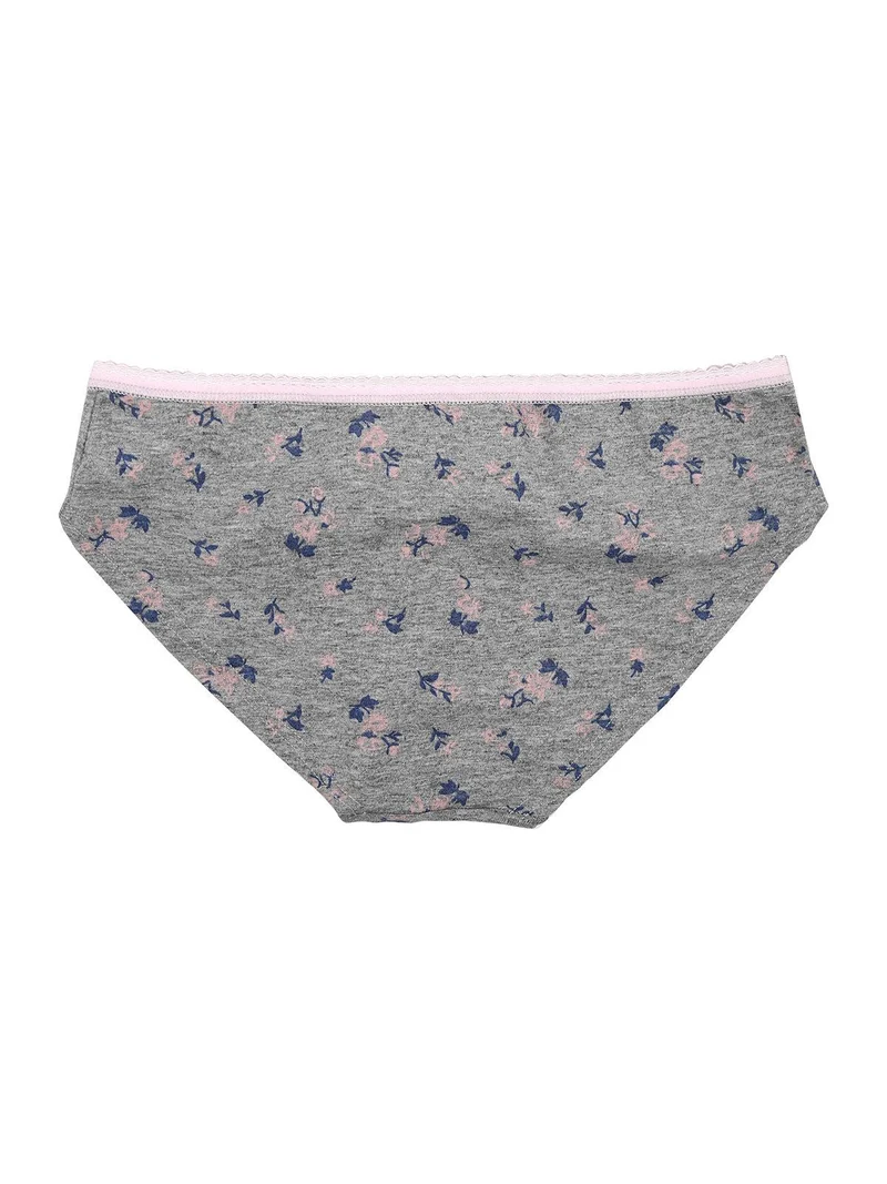 Slip bimba in cotone con fiocco - grigio