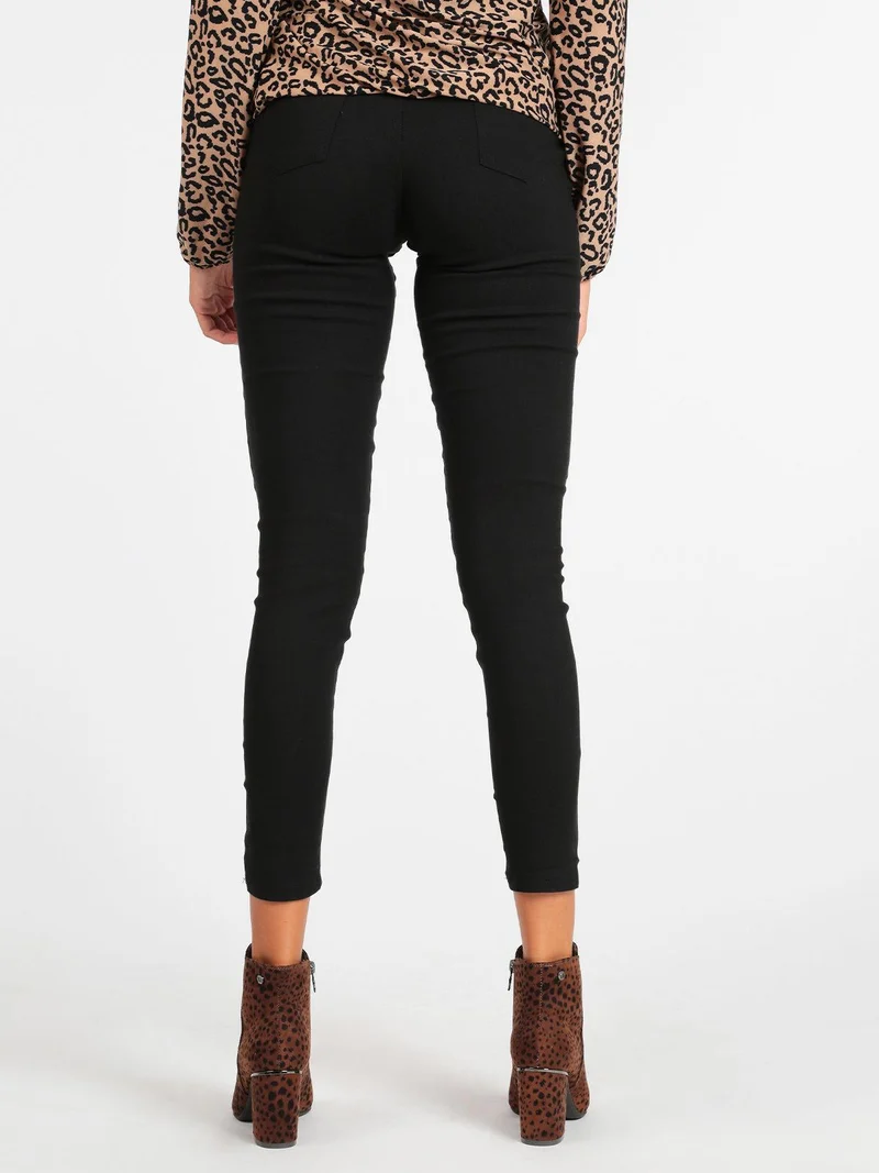 Leggings donna con strappi - nero