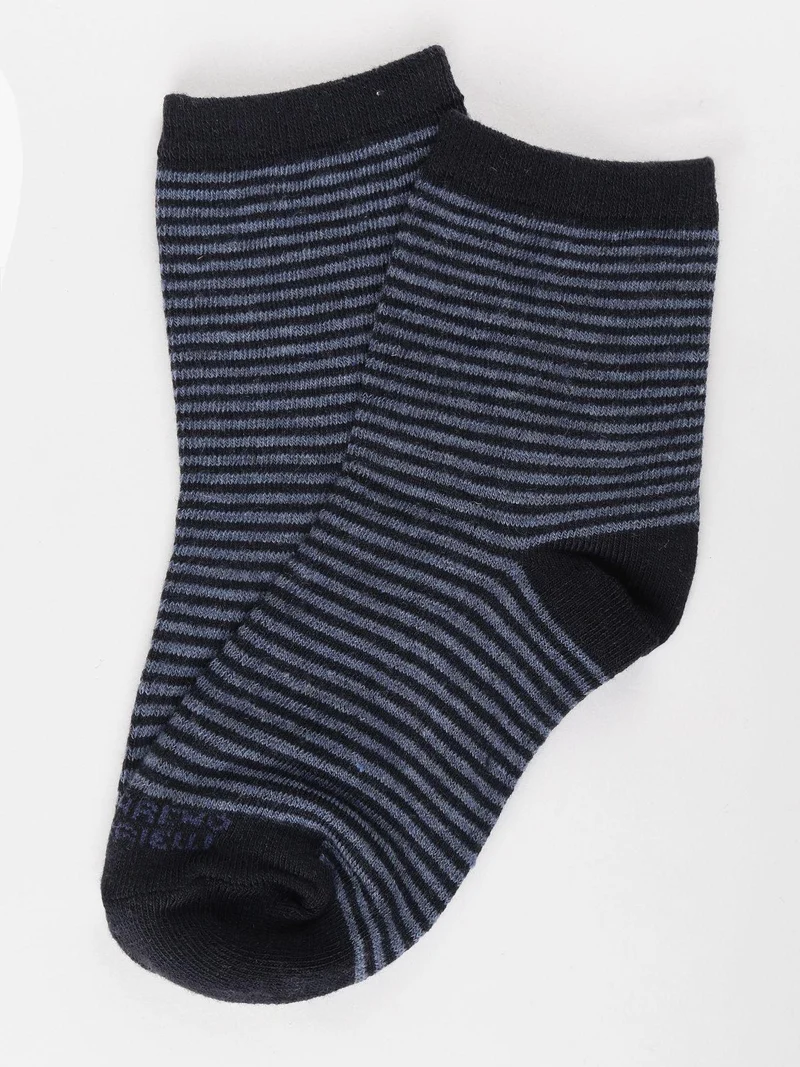 Calze corte rigate - blu scuro