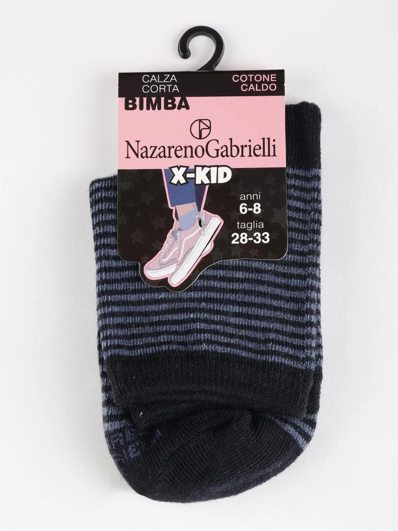 Calze corte rigate - blu scuro