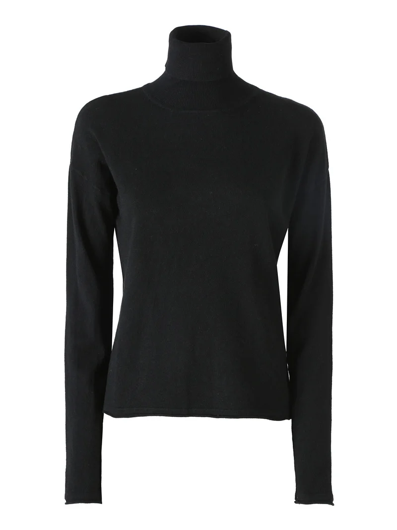 Maglia dolcevita da donna tinta unita - nero