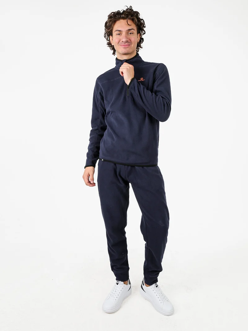 Pantaloni in pile da uomo - blu scuro