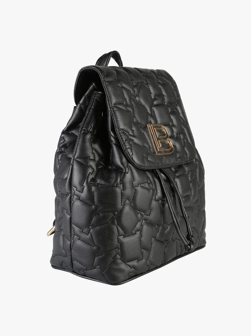 Zaino donna in ecopelle con pattina - nero
