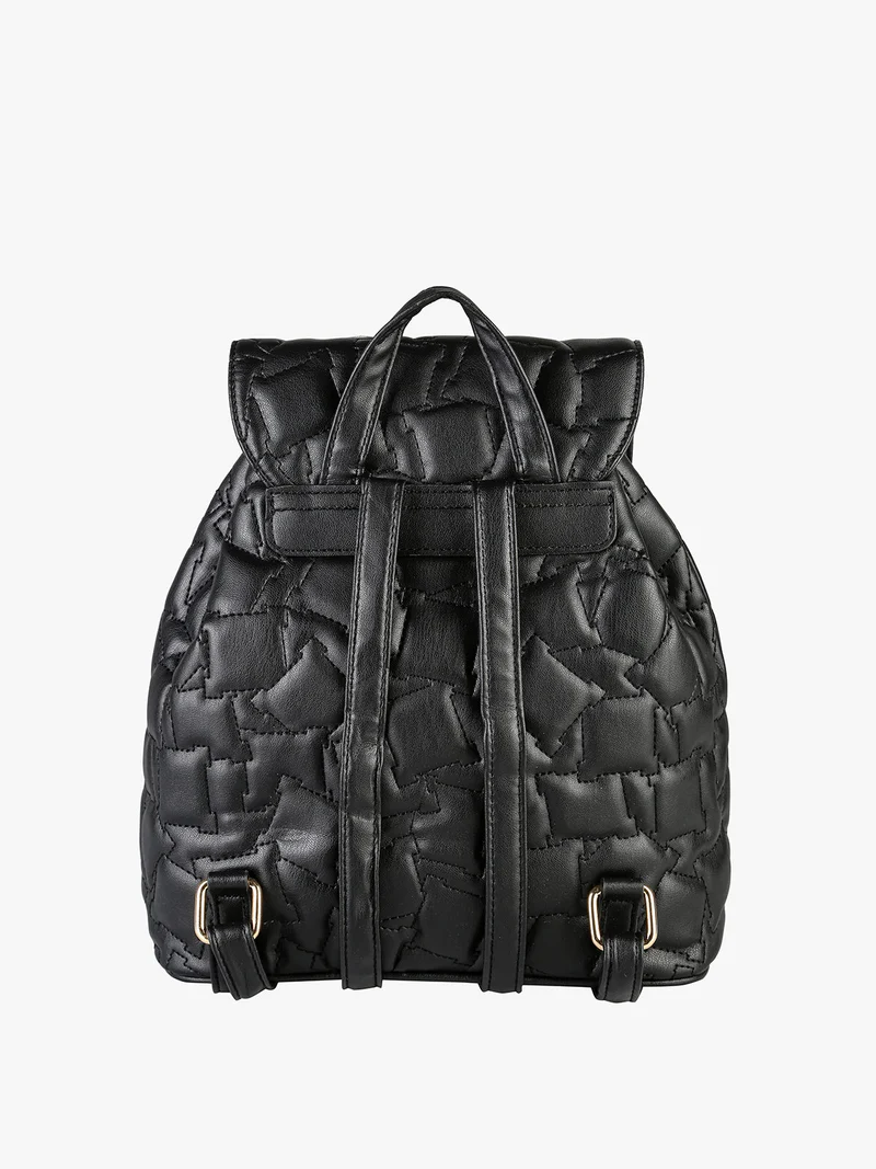 Zaino donna in ecopelle con pattina - nero