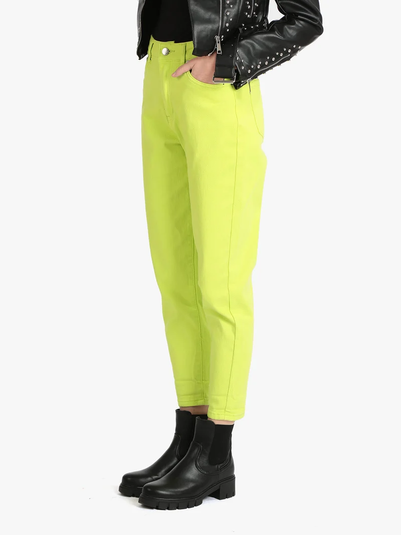 Jeans donna modello Mom fit - limone