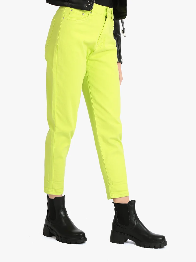 Jeans donna modello Mom fit - limone