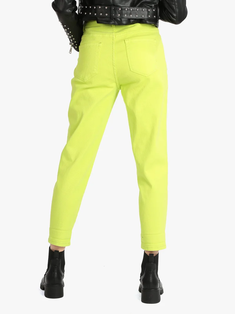 Jeans donna modello Mom fit - limone