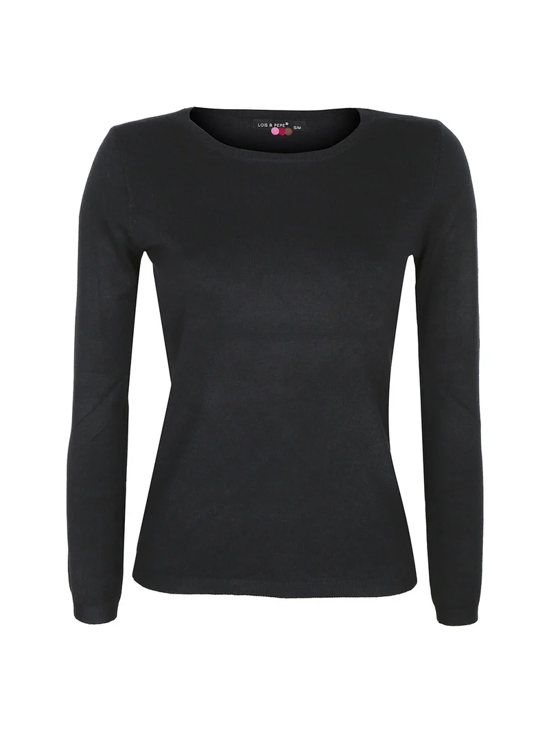 Pullover girocollo donna - nero