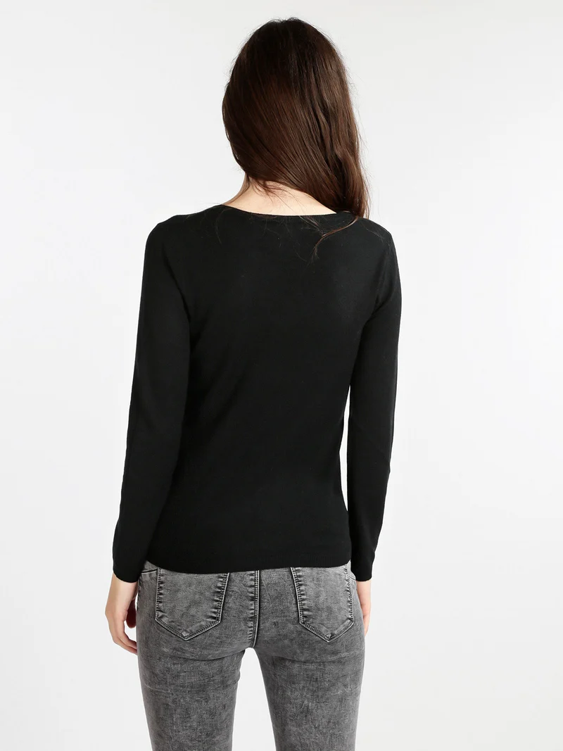 Pullover girocollo donna - nero
