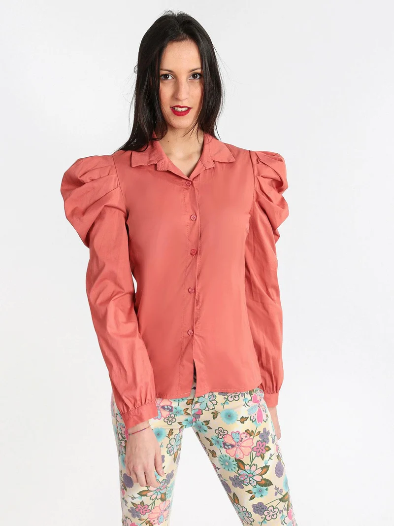Camicia classica con maniche a sbuffo - anguria
