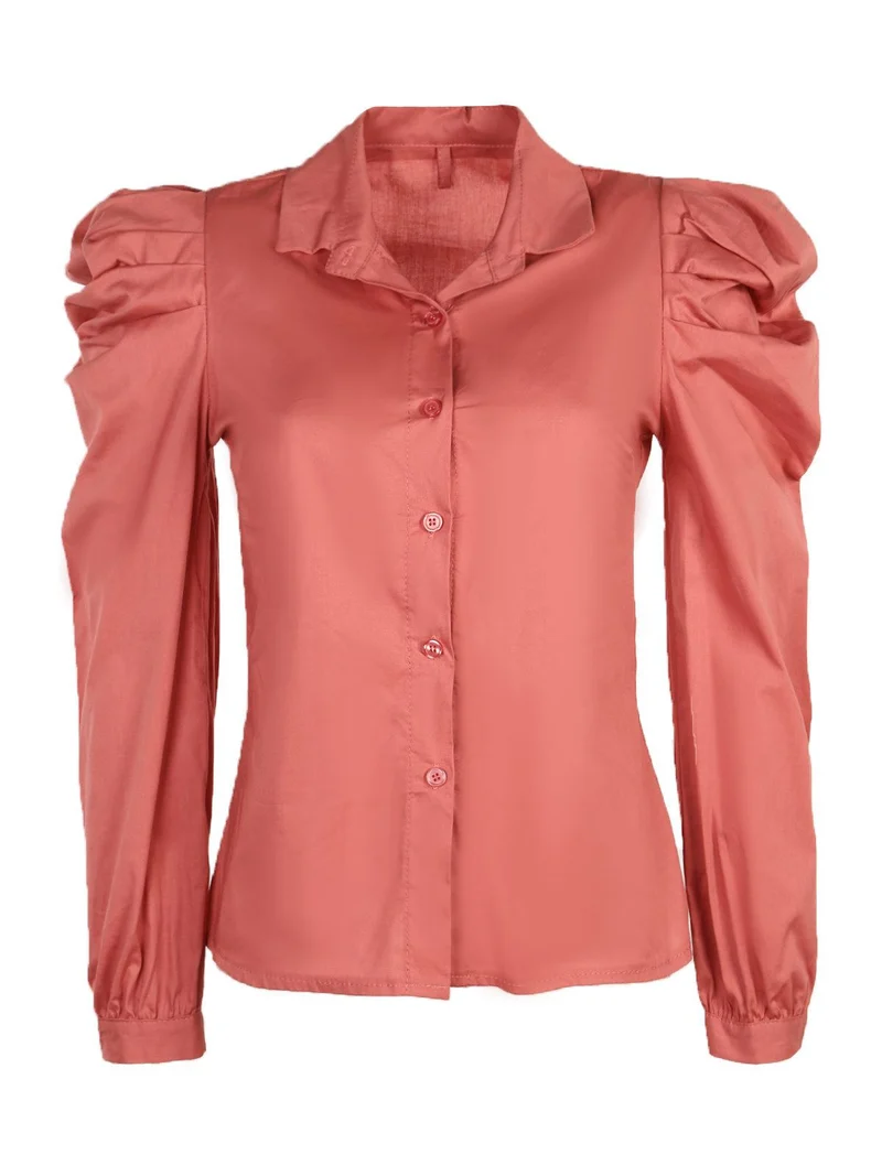 Camicia classica con maniche a sbuffo - anguria