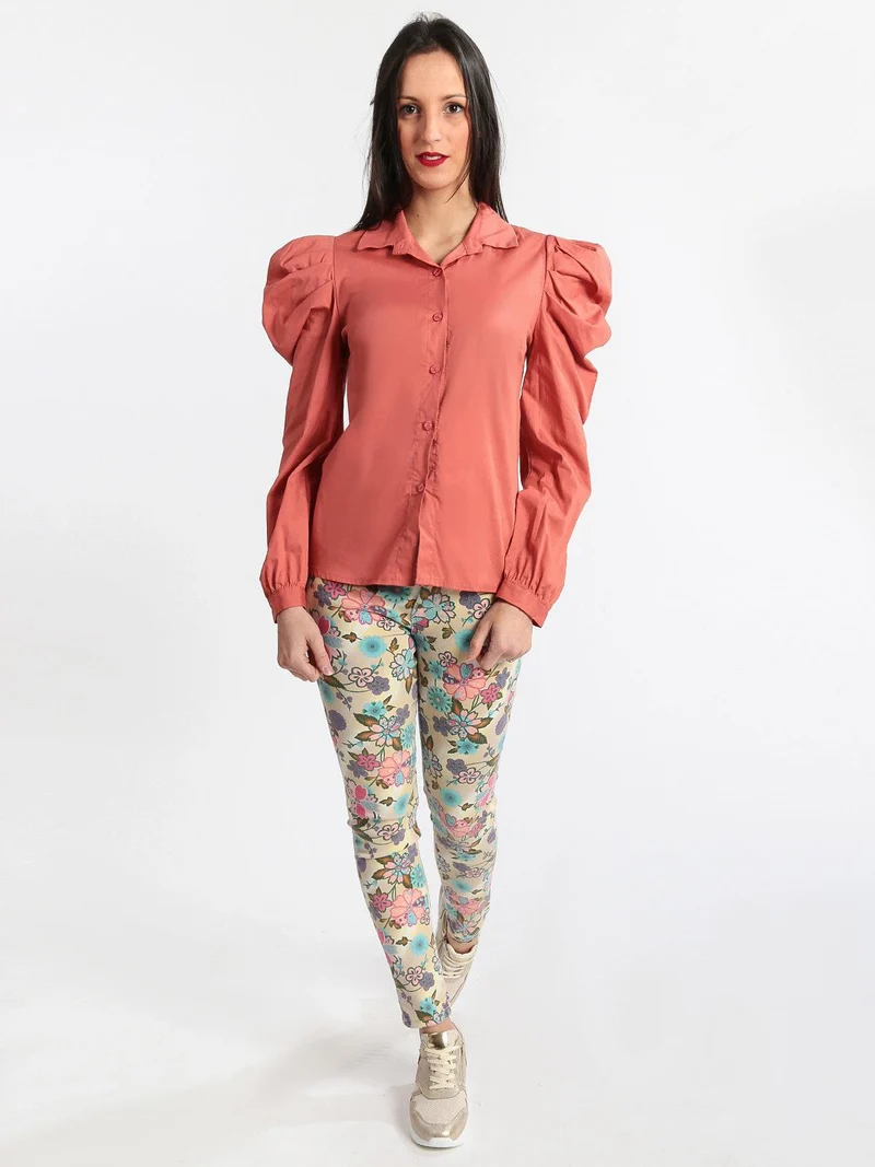 Camicia classica con maniche a sbuffo - anguria