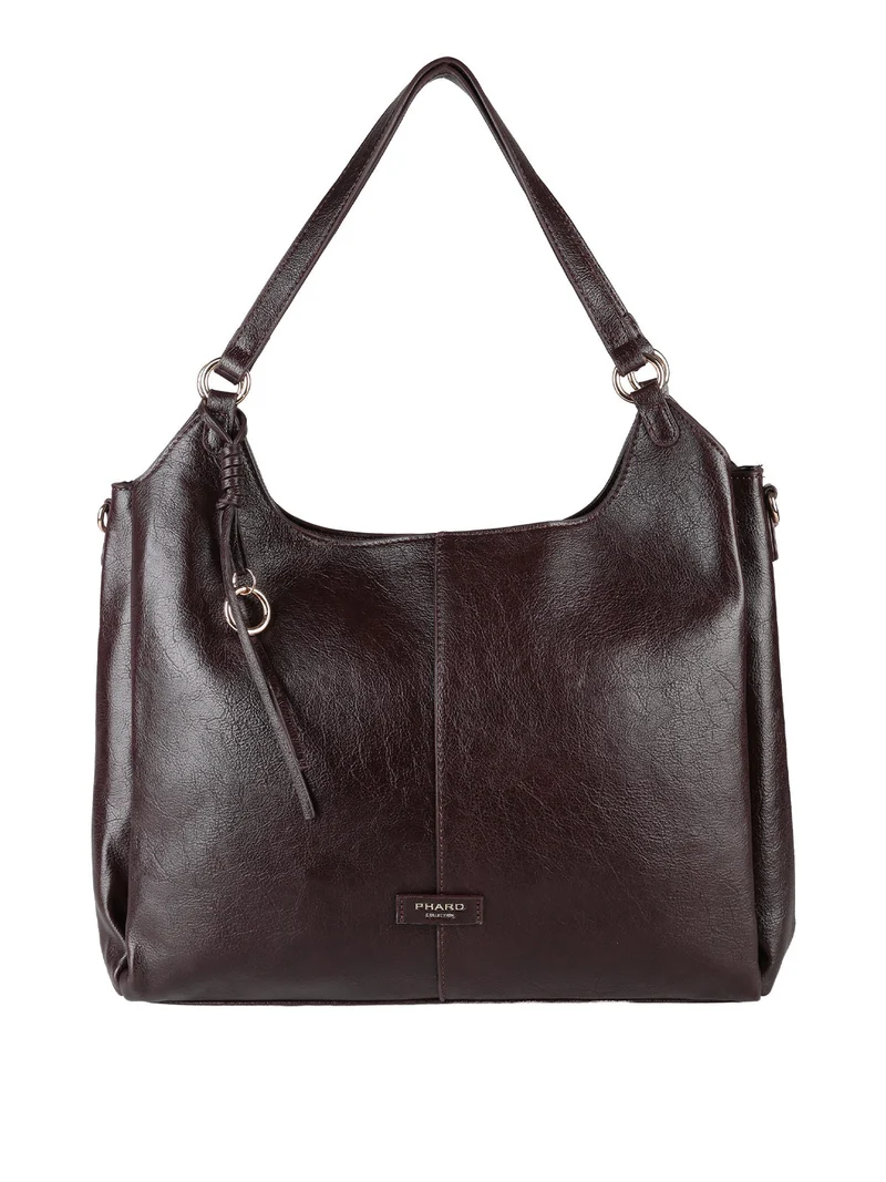 Borsa hobo da donna con doppi manici - moro