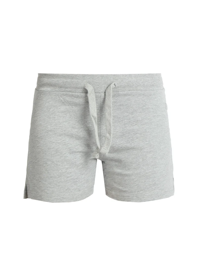 Shorts sportivi in cotone donna con coulisse - grigio