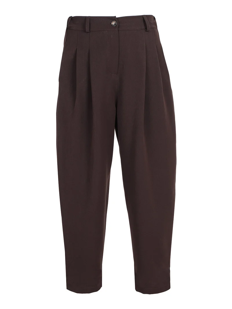 Pantaloni casual da donna a palloncino - moro
