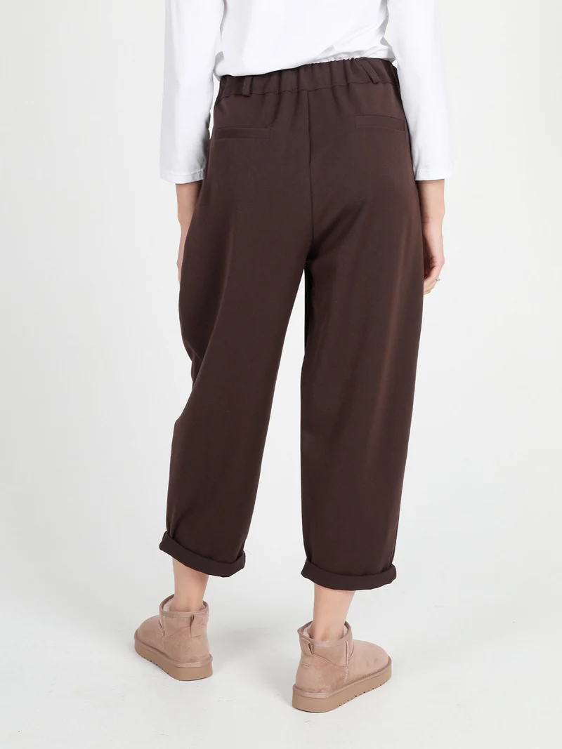 Pantaloni casual da donna a palloncino - moro