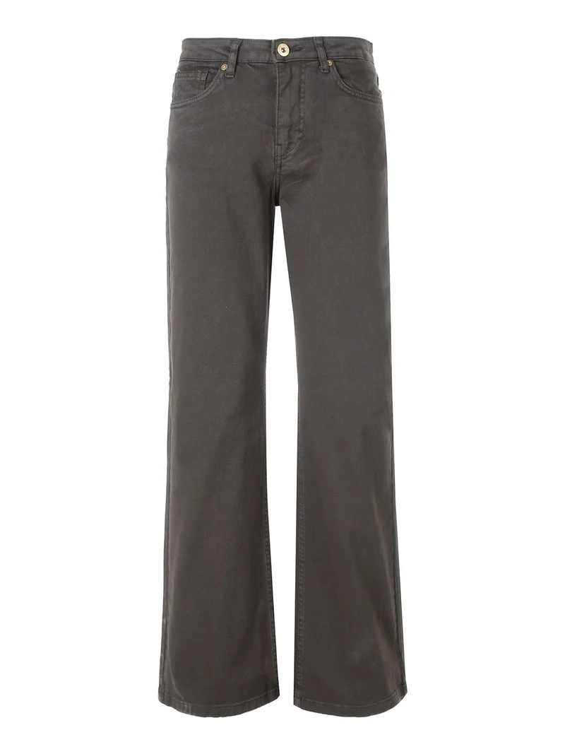 Pantaloni jeans da donna a gamba larga - moro