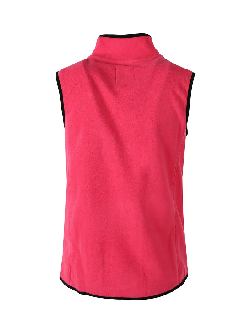 Smanicato donna in pile con zip - fragola