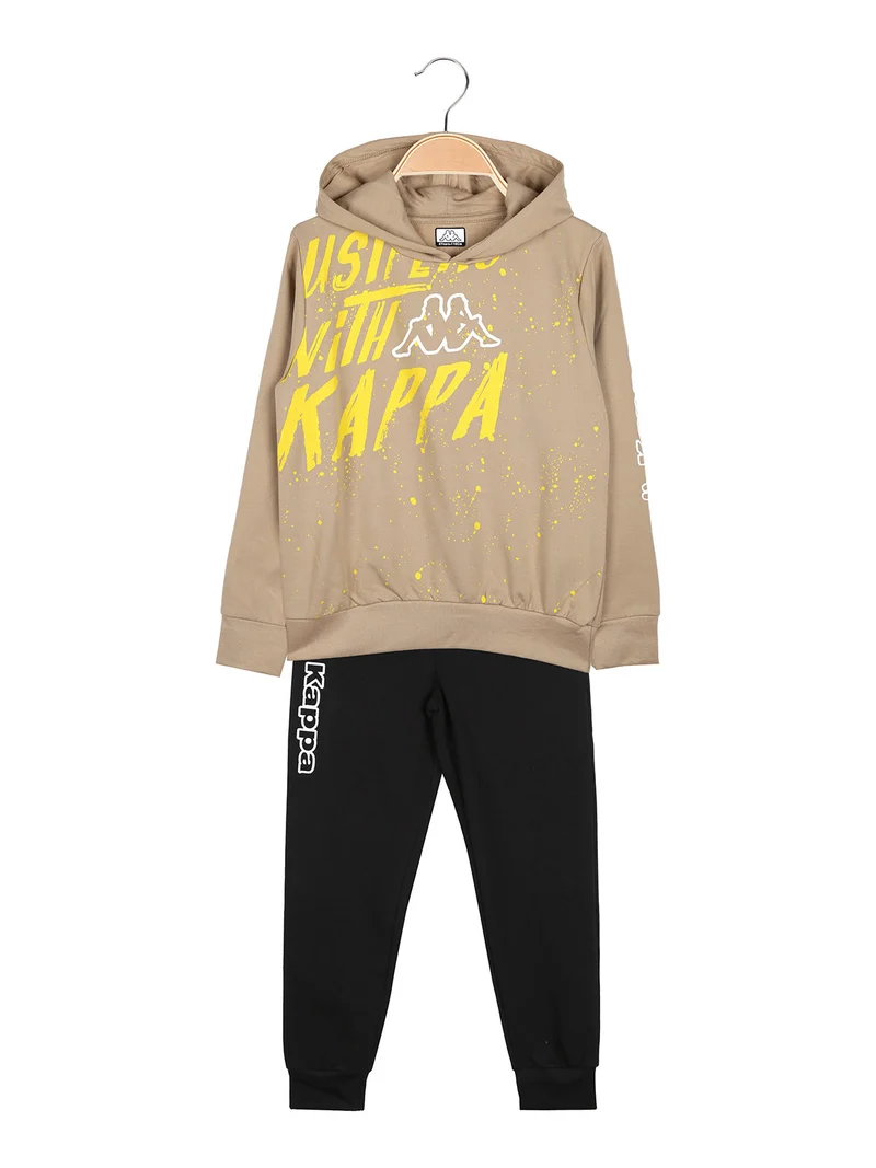 Completo tuta 2 pezzi da bambino con cappuccio - khaki