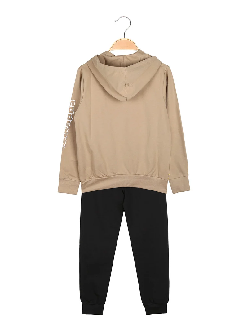 Completo tuta 2 pezzi da bambino con cappuccio - khaki