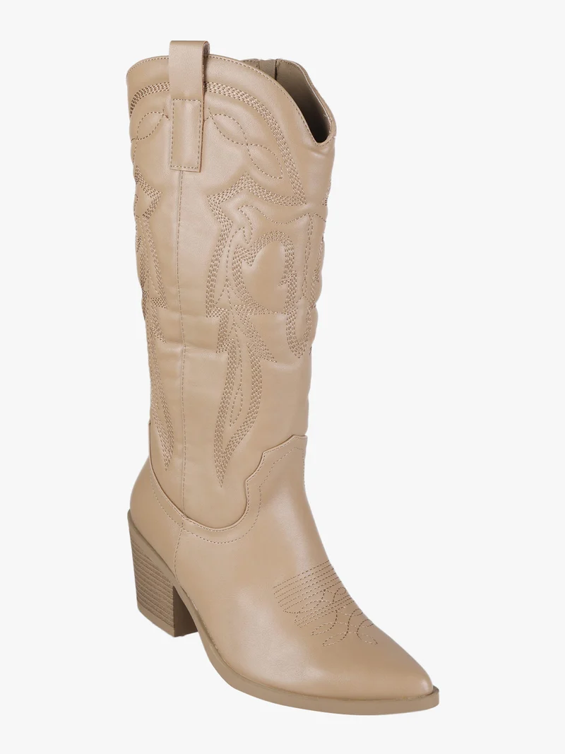 Stivali texani da donna a punta - khaki