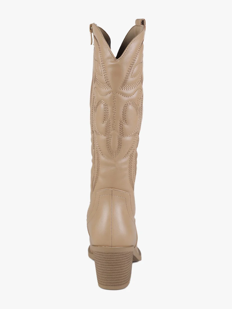 Stivali texani da donna a punta - khaki