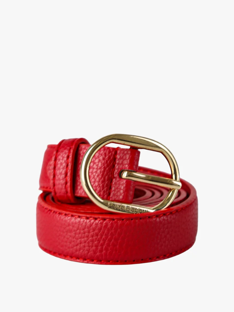 Cintura da donna in ecopelle martellata - rosso