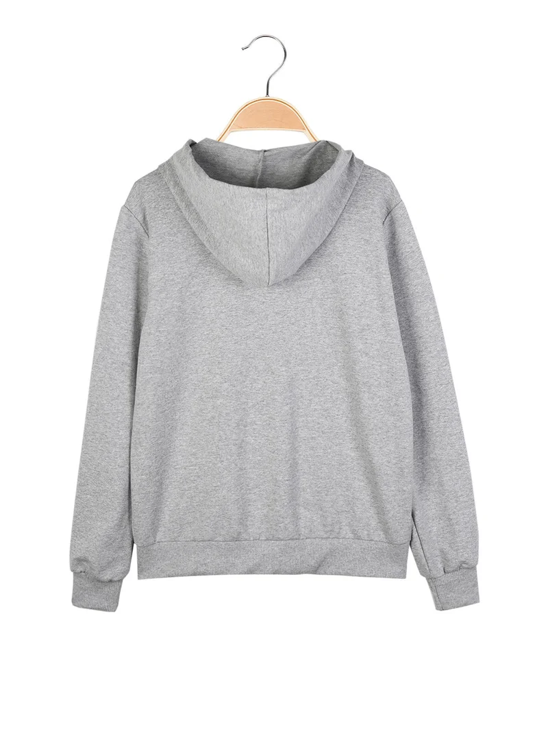 Felpa da ragazzo con cappuccio - grigio
