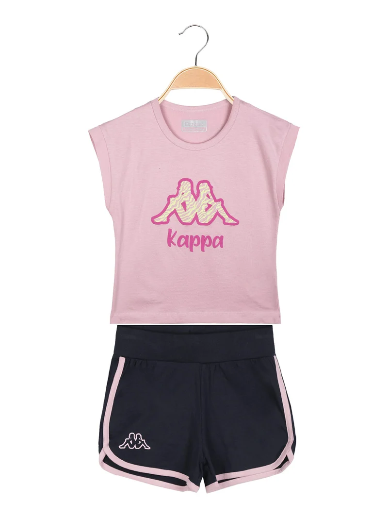 Completo 2 pezzi corto da bambina - rosa