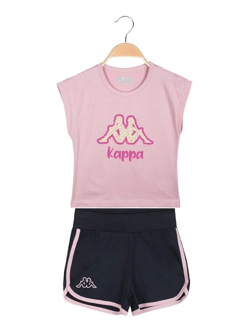 Completo 2 pezzi corto da bambina - rosa