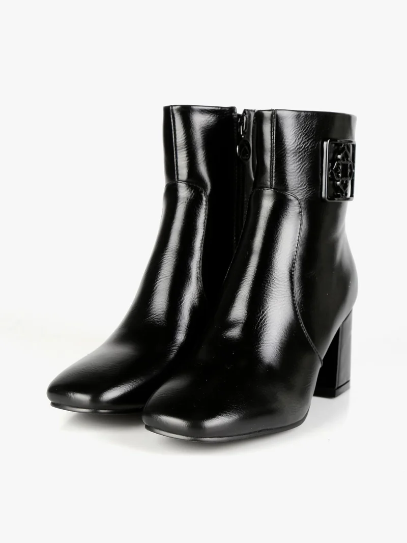 Stivaletti donna con tacco - nero