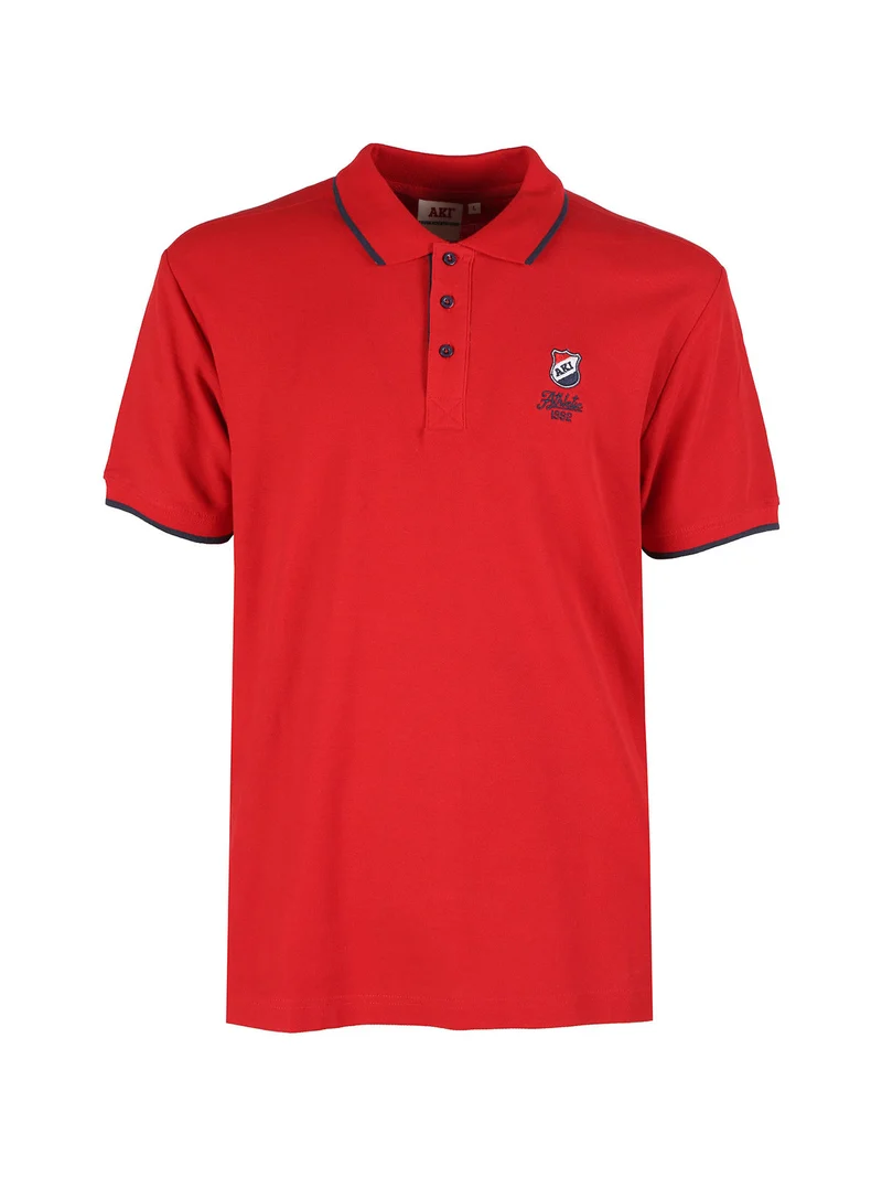 Polo da uomo in cotone a maniche corte - rosso