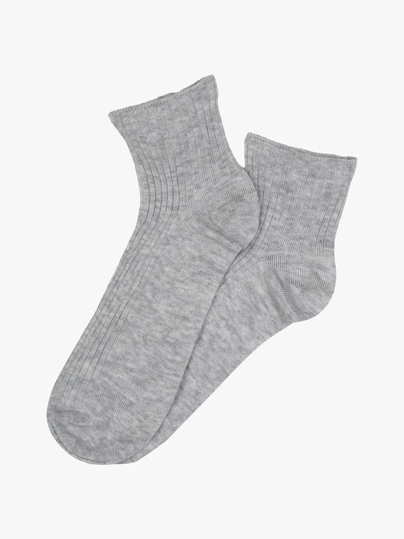 Calze corte da donna a costine - grigio