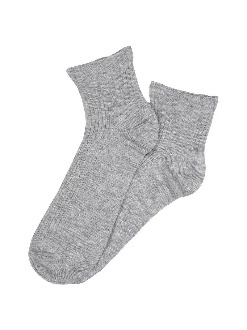 Calze corte da donna a costine - grigio