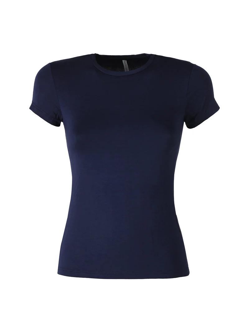 T-shirt intima donna manica corta in bamboo - blu scuro